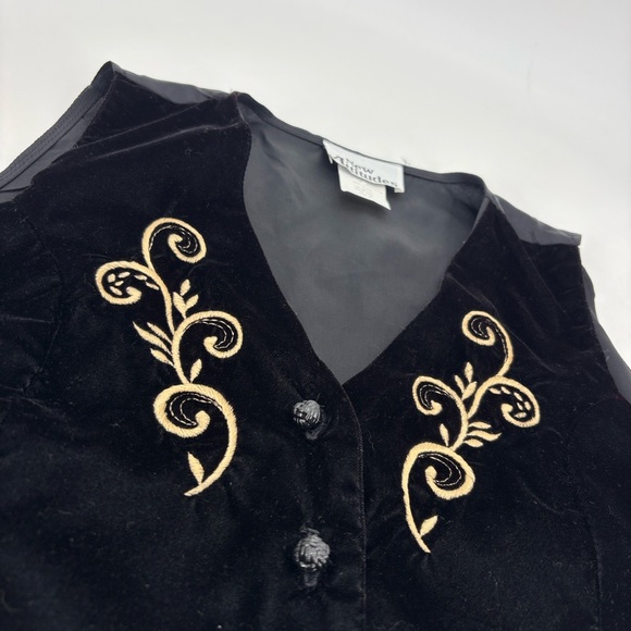 Vintage 90’s Steampunk Victorian Goth Military Velvet Embroidered Holiday Vest - Picture 8 of 14